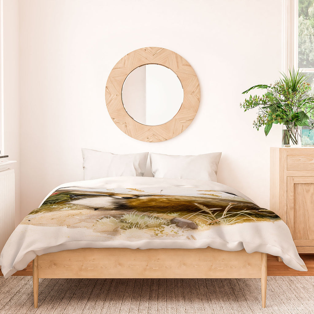 trajeado14 Fox Sleeping Vintage Illustration Duvet Cover