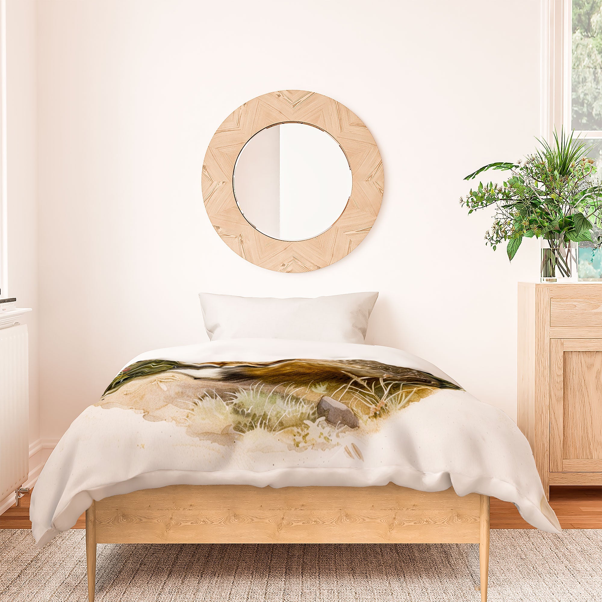 trajeado14 Fox Sleeping Vintage Illustration Duvet Cover