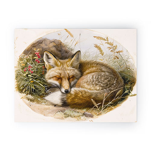 trajeado14 Fox Sleeping Vintage Illustration Mini Art Print