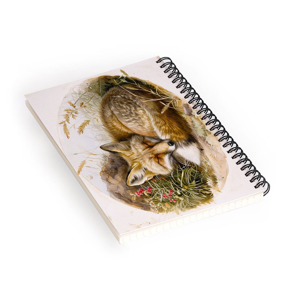trajeado14 Fox Sleeping Vintage Illustration Spiral Notebook