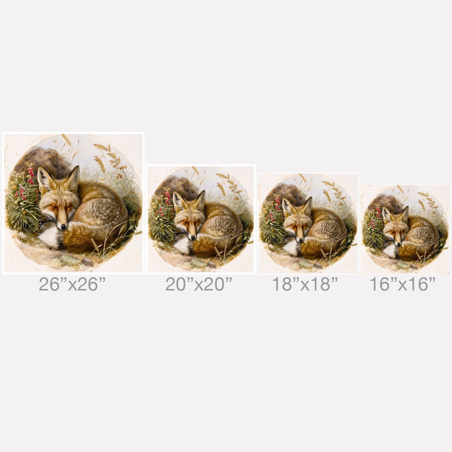 trajeado14 Fox Sleeping Vintage Illustration Outdoor Throw Pillow