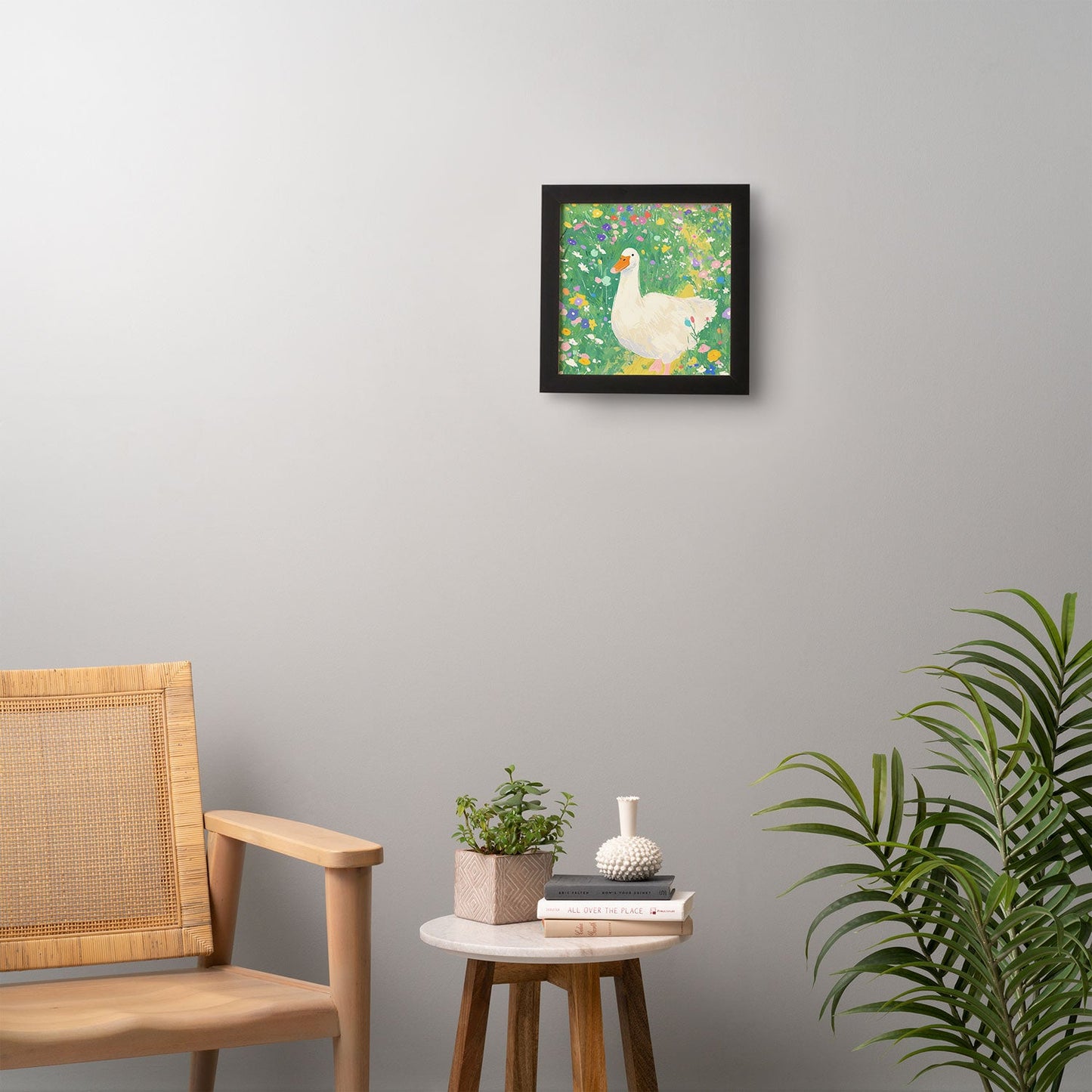 trajeado14 Goose Wildflower Cute Framed Wall Art