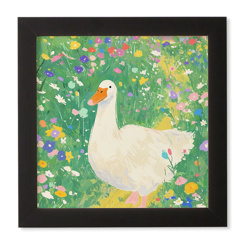 trajeado14 Goose Wildflower Cute Framed Wall Art