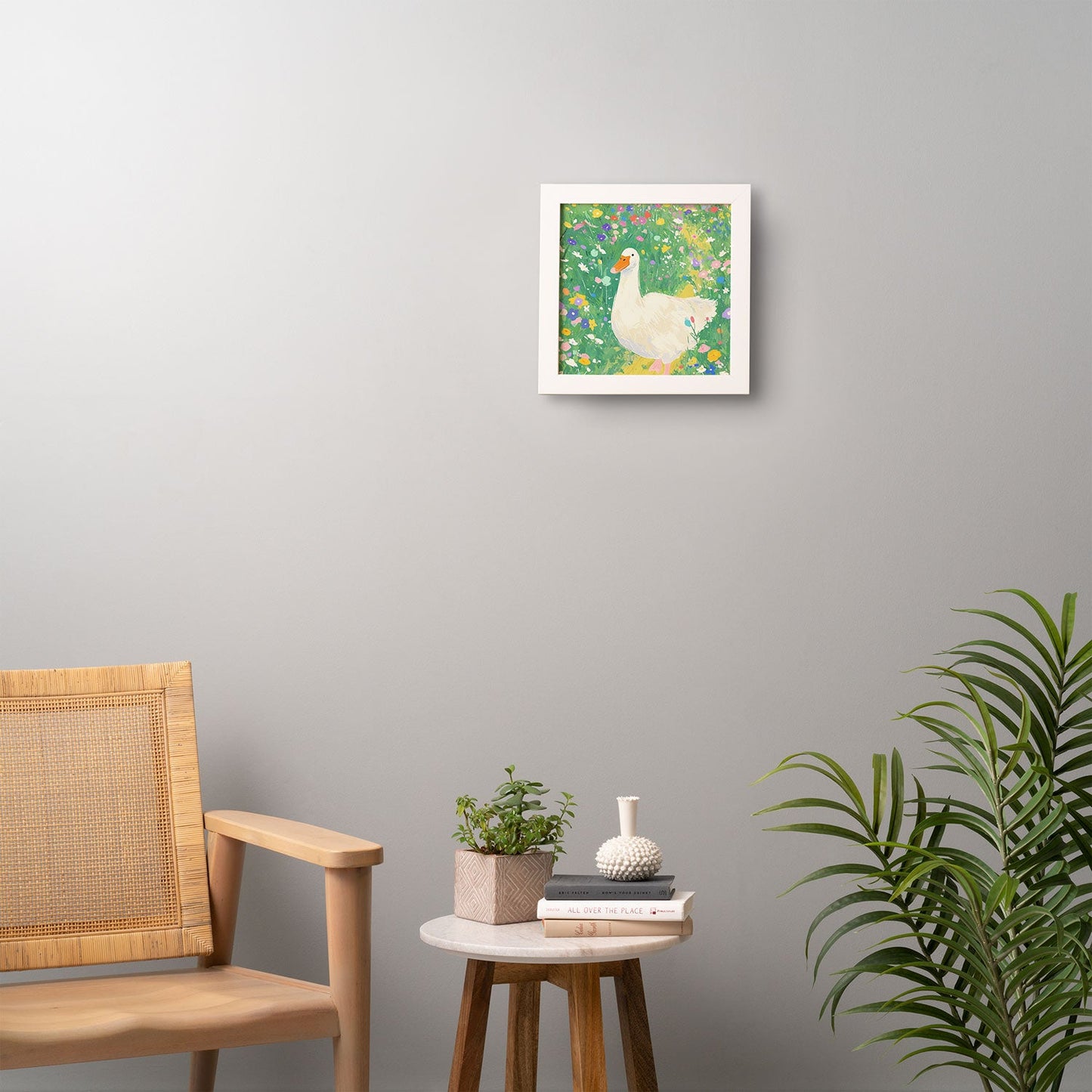 trajeado14 Goose Wildflower Cute Framed Wall Art