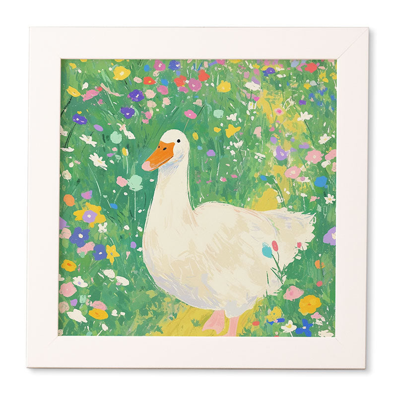 trajeado14 Goose Wildflower Cute Framed Wall Art