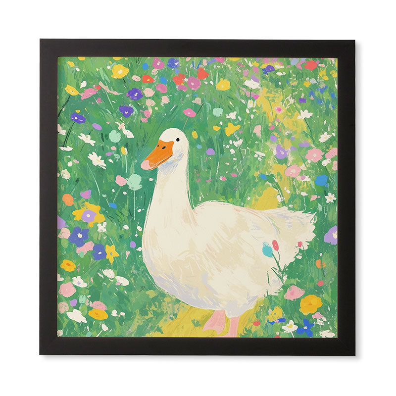 trajeado14 Goose Wildflower Cute Framed Wall Art