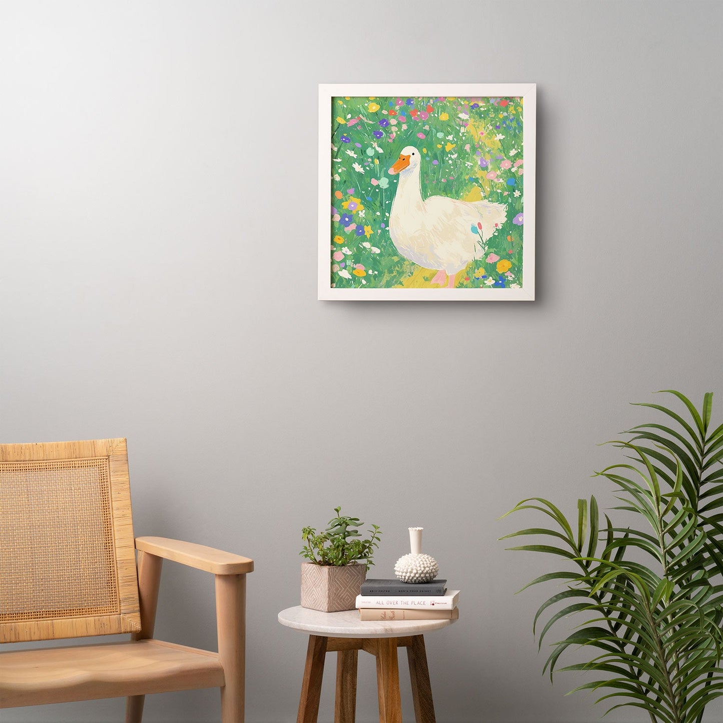 trajeado14 Goose Wildflower Cute Framed Wall Art