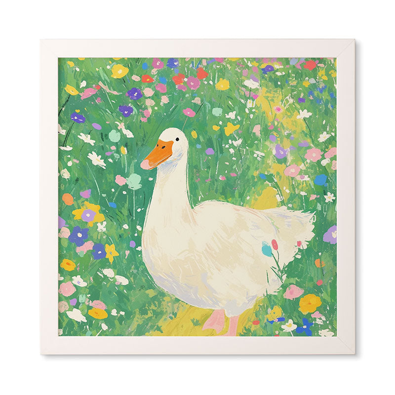 trajeado14 Goose Wildflower Cute Framed Wall Art