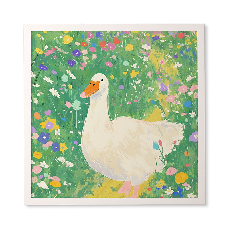 trajeado14 Goose Wildflower Cute Framed Wall Art