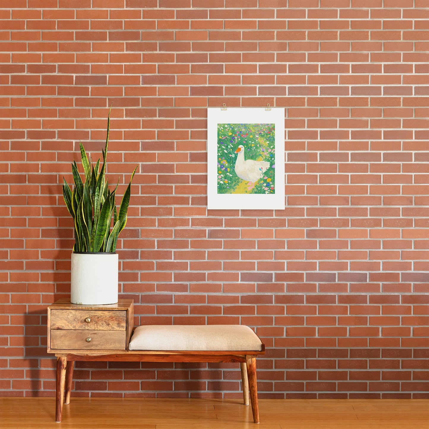 trajeado14 Goose Wildflower Cute Art Print