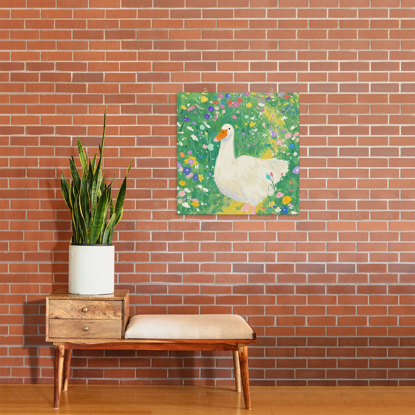 trajeado14 Goose Wildflower Cute Art Print