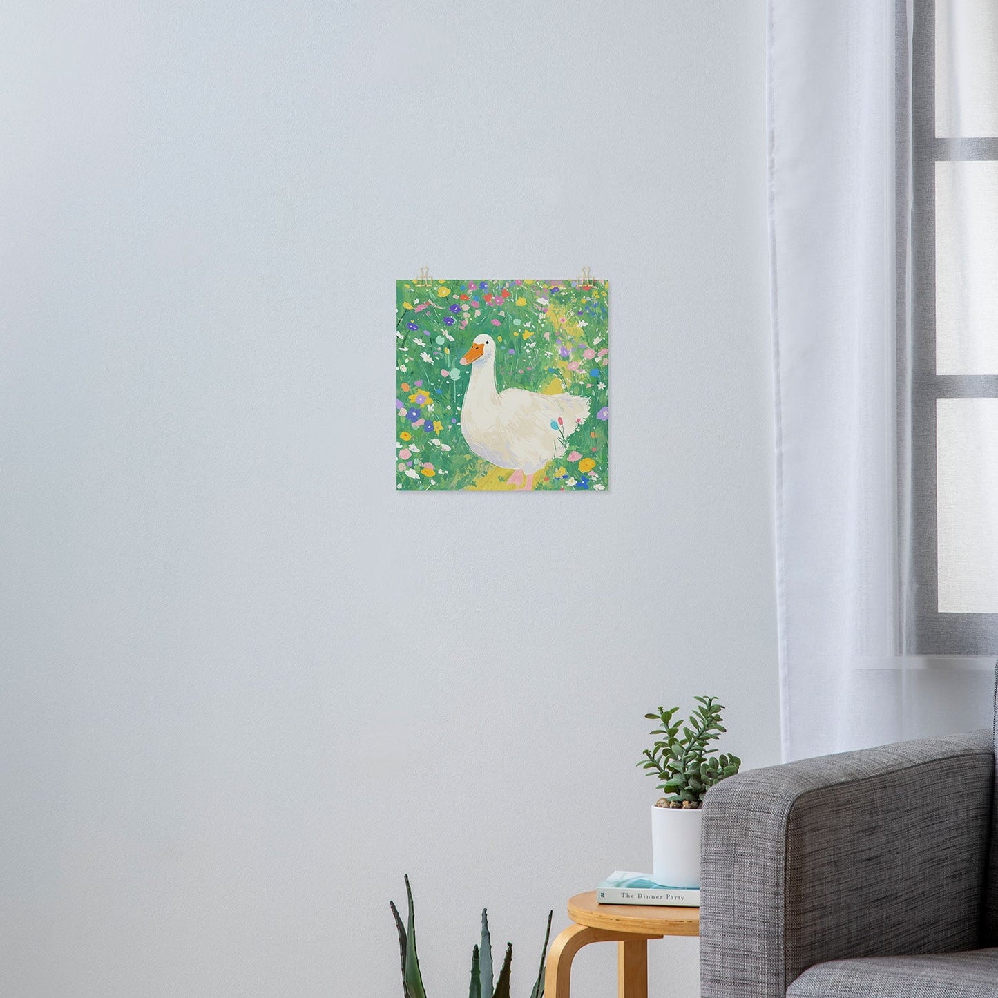 trajeado14 Goose Wildflower Cute Art Print