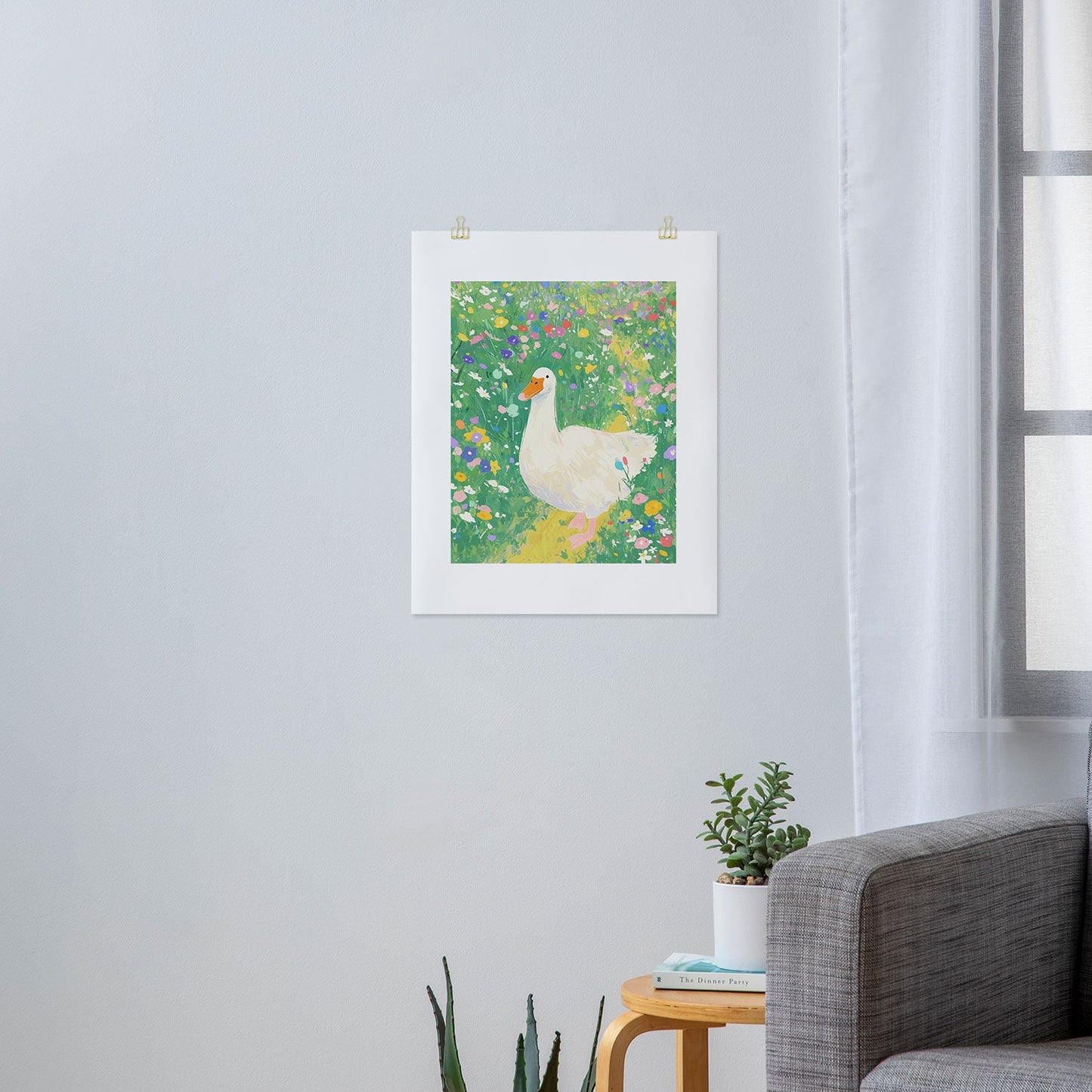 trajeado14 Goose Wildflower Cute Art Print