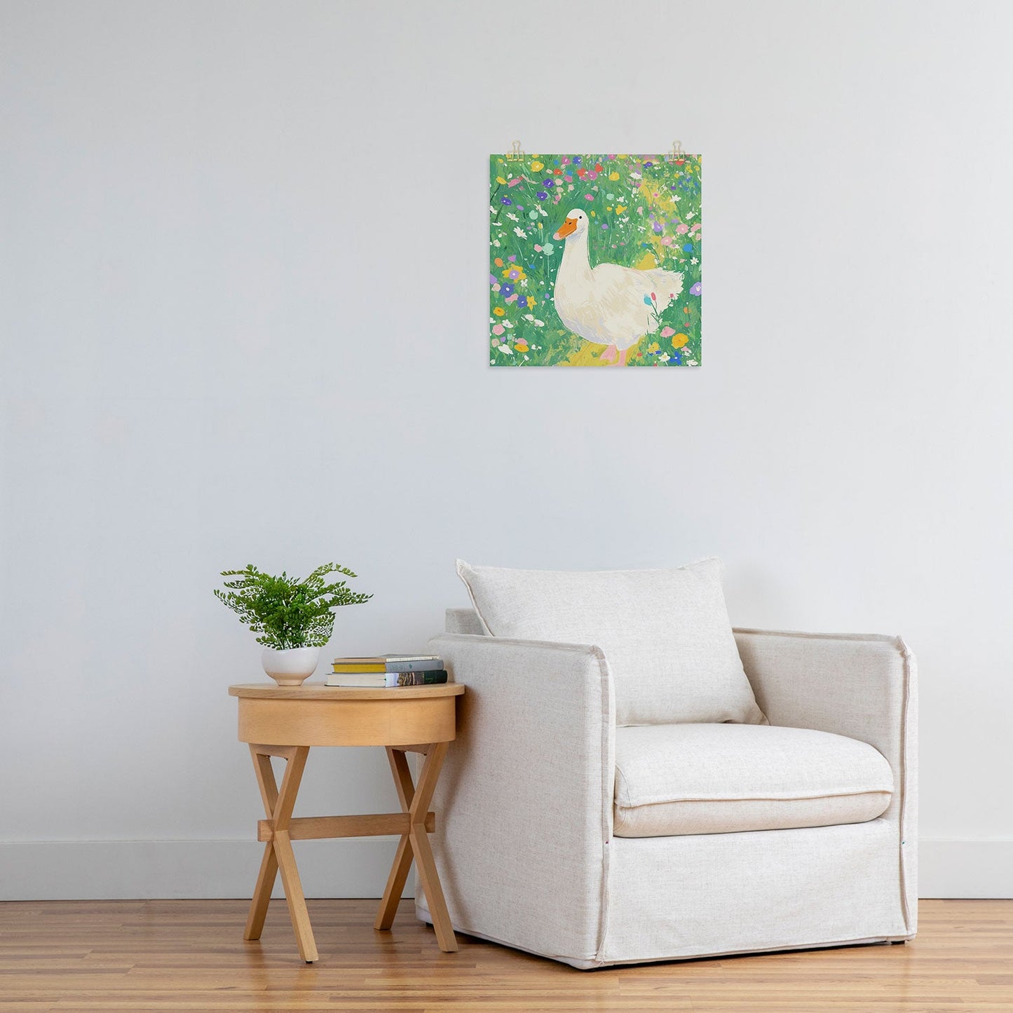 trajeado14 Goose Wildflower Cute Art Print