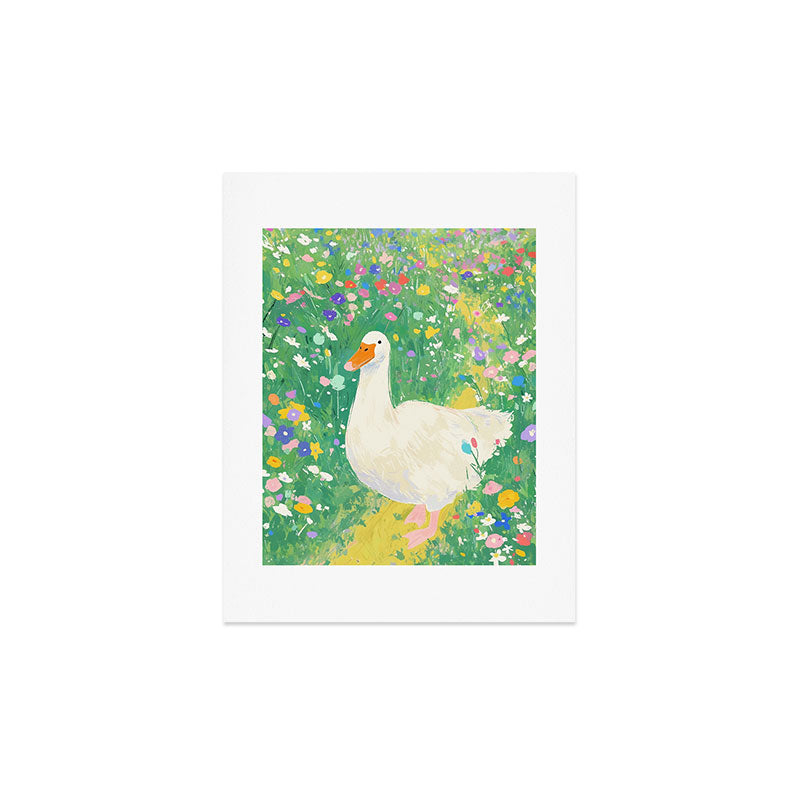 trajeado14 Goose Wildflower Cute Art Print