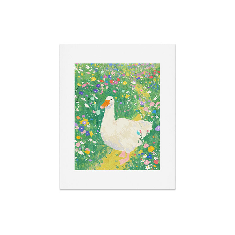 trajeado14 Goose Wildflower Cute Art Print
