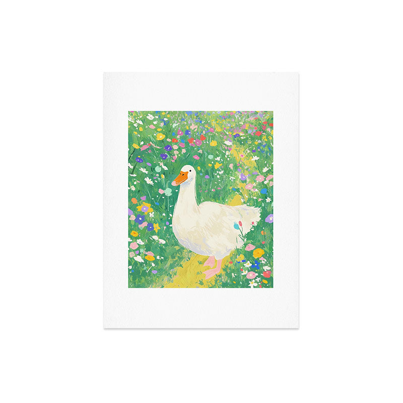 trajeado14 Goose Wildflower Cute Art Print