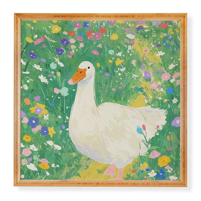 trajeado14 Goose Wildflower Cute Framed Wall Art