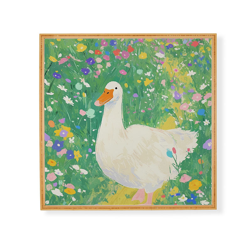 trajeado14 Goose Wildflower Cute Framed Wall Art