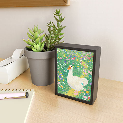 trajeado14 Goose Wildflower Cute Framed Mini Art Print