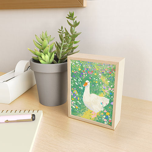 trajeado14 Goose Wildflower Cute Framed Mini Art Print