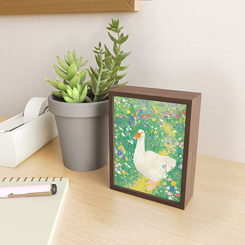 trajeado14 Goose Wildflower Cute Framed Mini Art Print