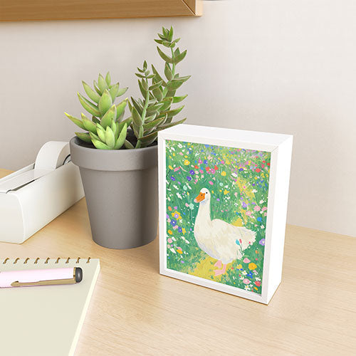 trajeado14 Goose Wildflower Cute Framed Mini Art Print
