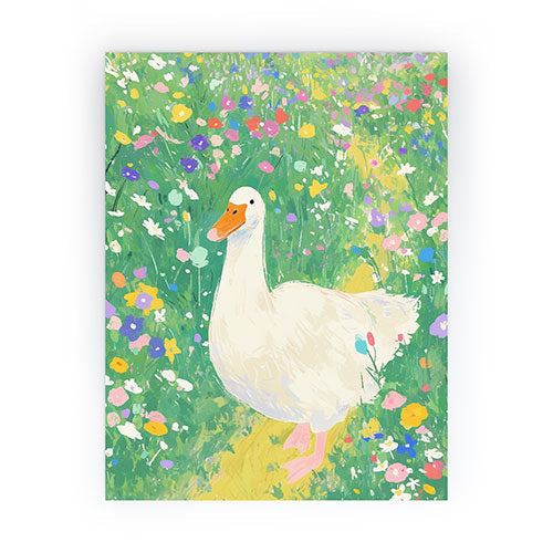 trajeado14 Goose Wildflower Cute Mini Art Print