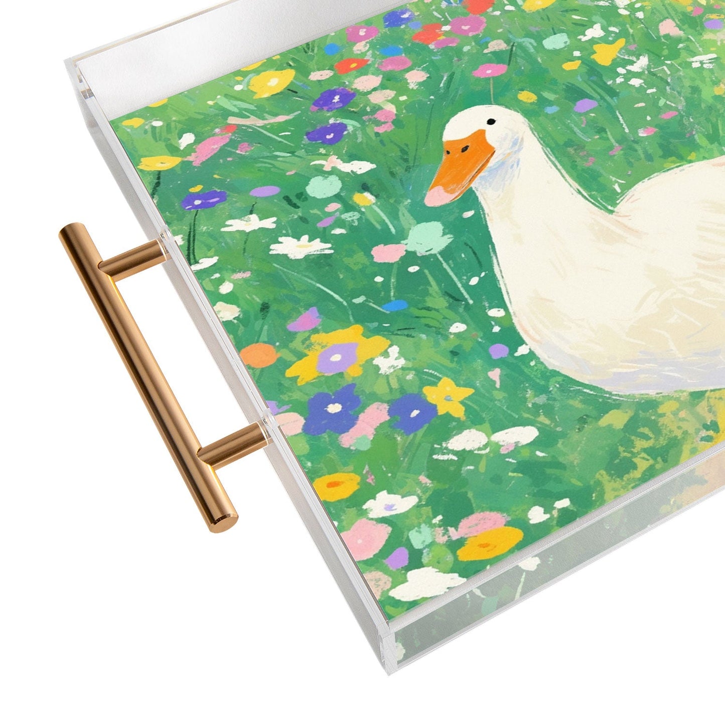 trajeado14 Goose Wildflower Cute Acrylic Tray