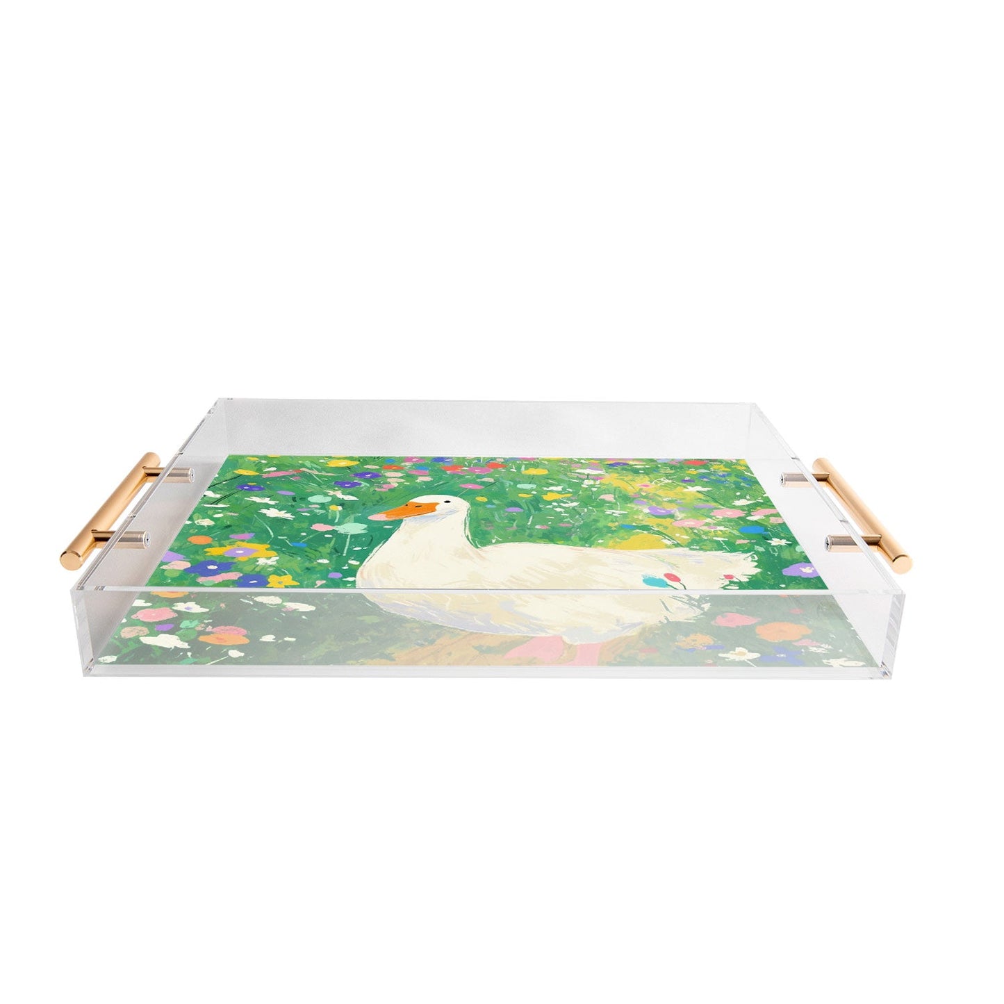 trajeado14 Goose Wildflower Cute Acrylic Tray