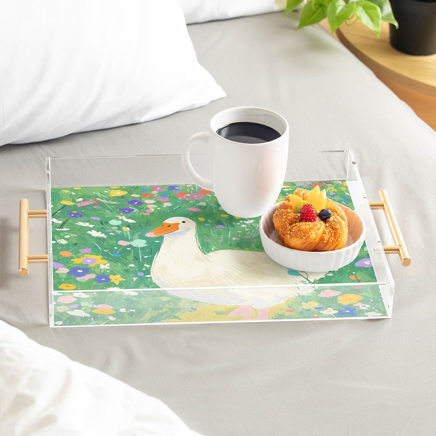 trajeado14 Goose Wildflower Cute Acrylic Tray