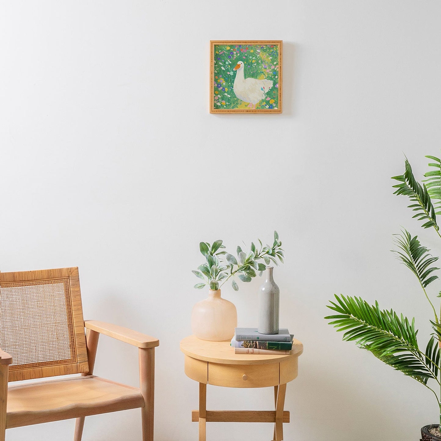 trajeado14 Goose Wildflower Cute Framed Wall Art