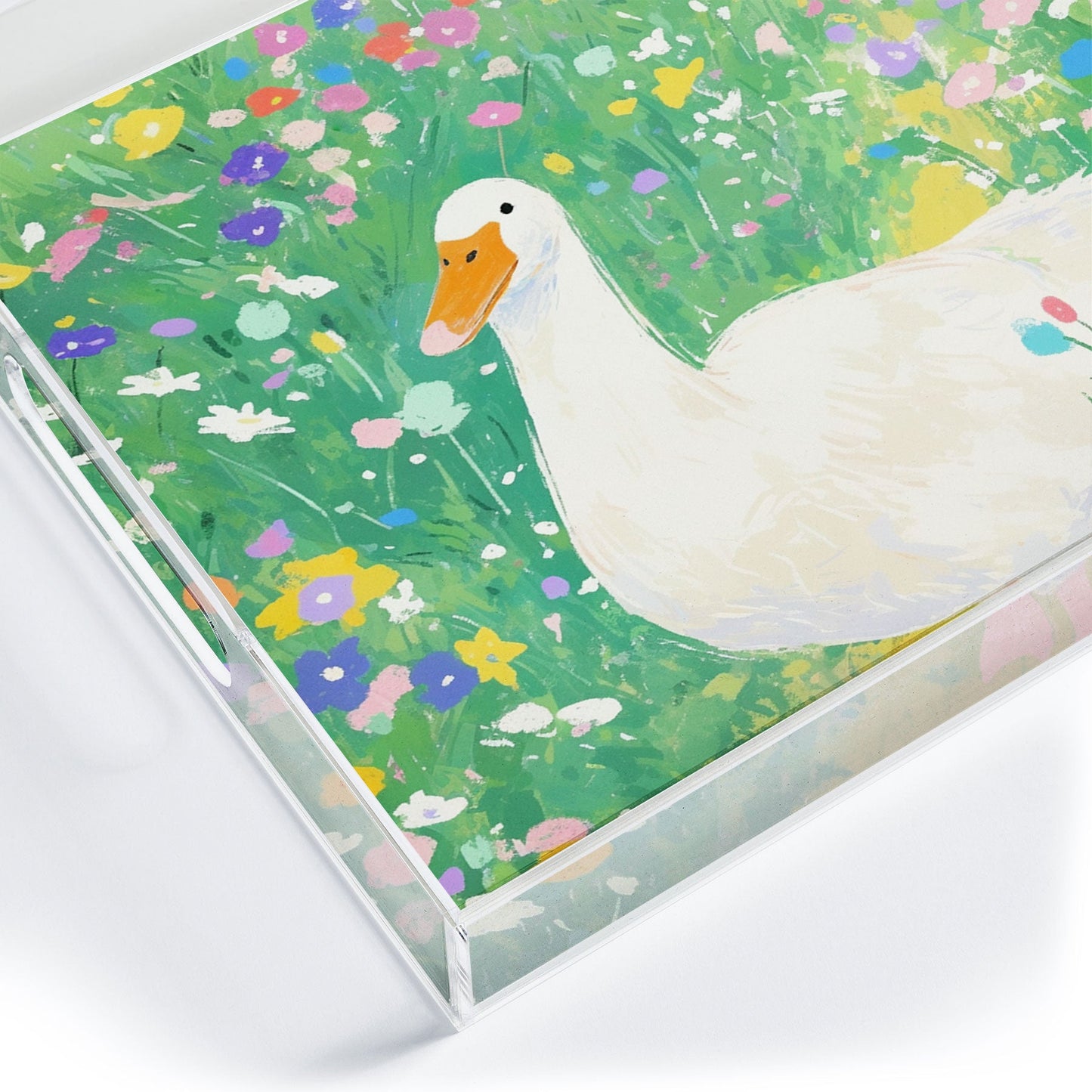 trajeado14 Goose Wildflower Cute Acrylic Tray