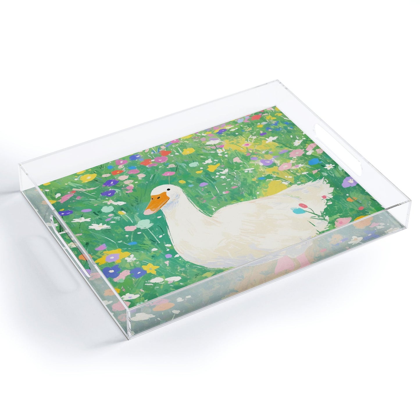 trajeado14 Goose Wildflower Cute Acrylic Tray