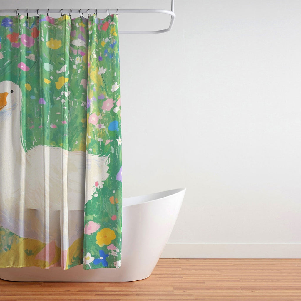 trajeado14 Goose Wildflower Cute Shower Curtain