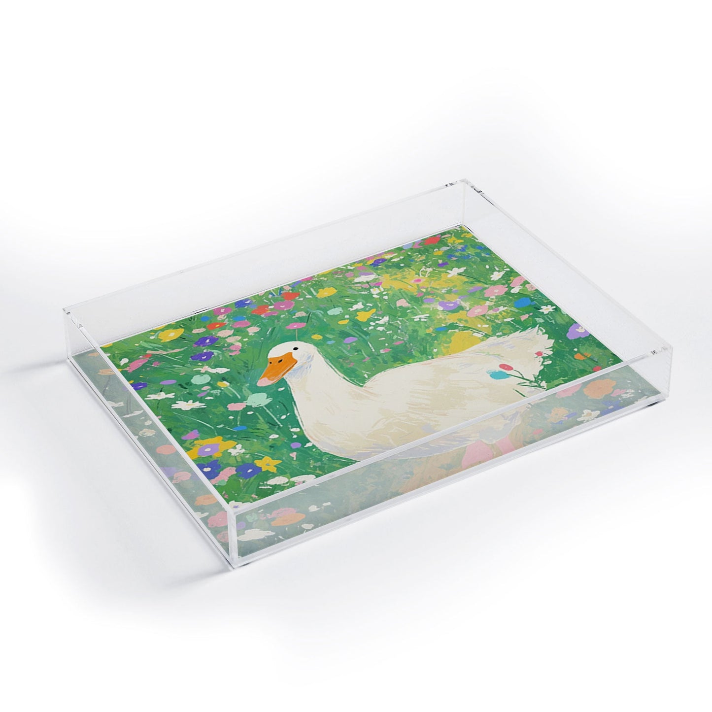 trajeado14 Goose Wildflower Cute Acrylic Tray