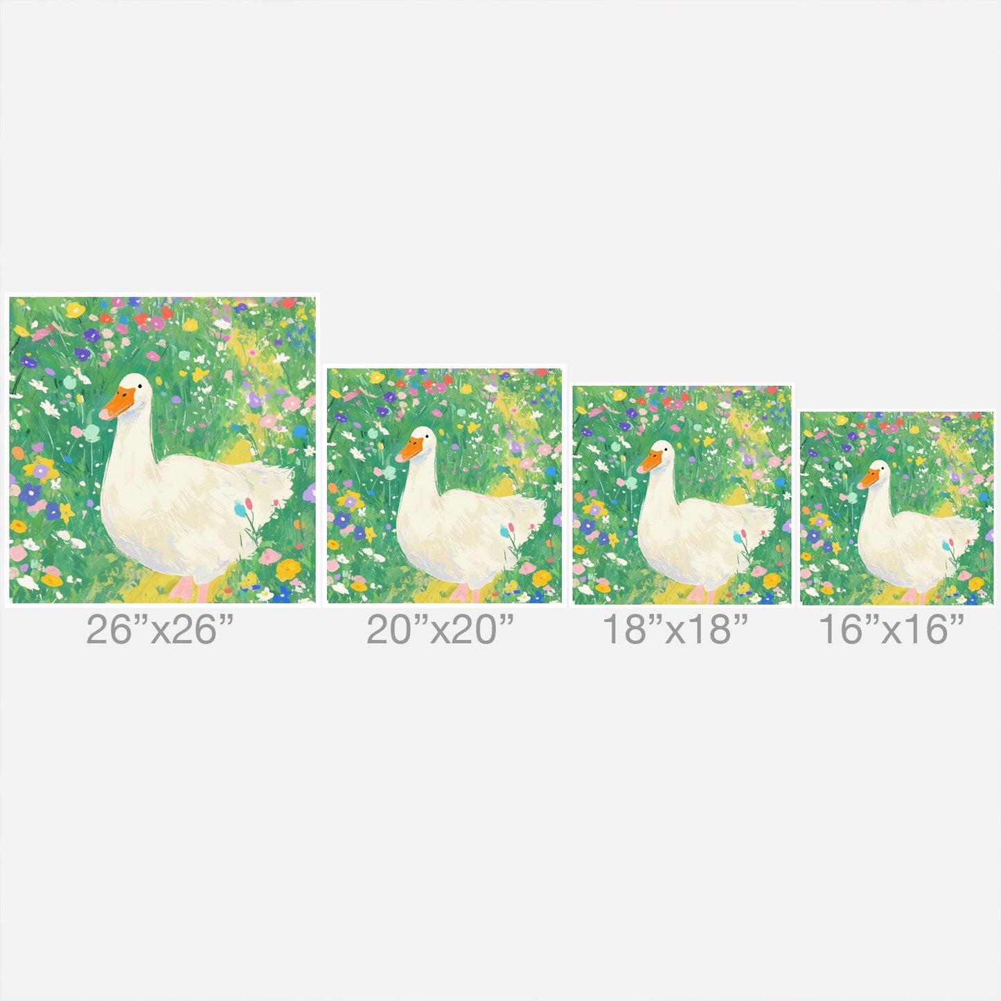 trajeado14 Goose Wildflower Cute Throw Pillow