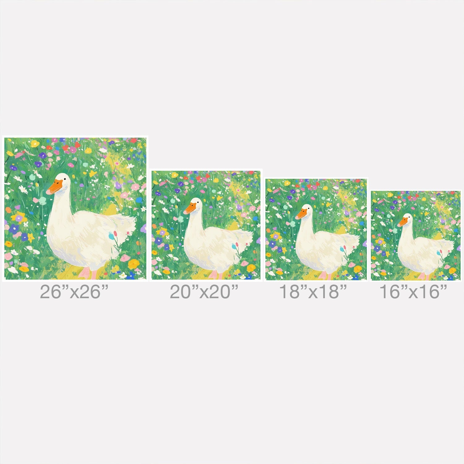trajeado14 Goose Wildflower Cute Throw Pillow