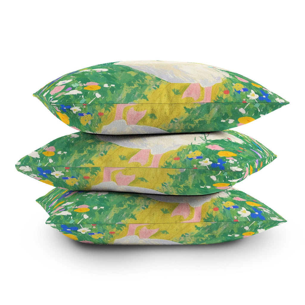 trajeado14 Goose Wildflower Cute Outdoor Throw Pillow