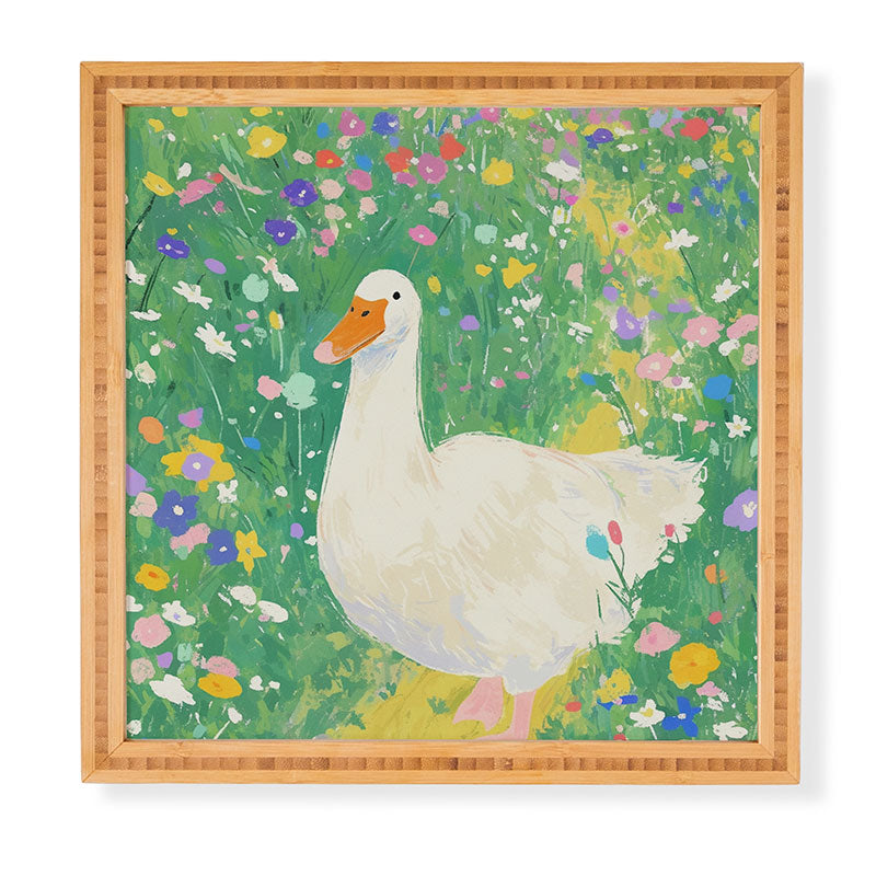 trajeado14 Goose Wildflower Cute Framed Wall Art