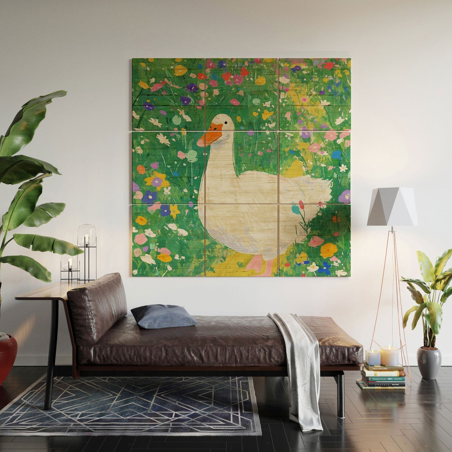 trajeado14 Goose Wildflower Cute Wood Wall Mural