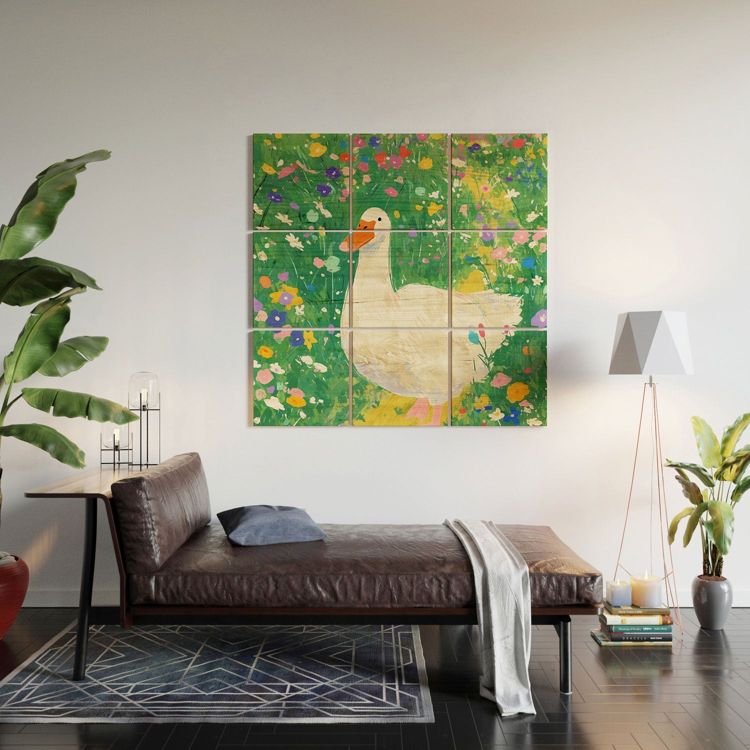 trajeado14 Goose Wildflower Cute Wood Wall Mural