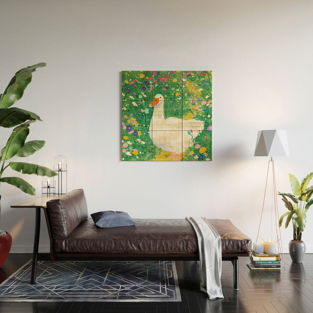 trajeado14 Goose Wildflower Cute Wood Wall Mural
