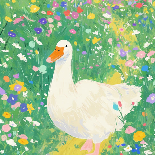 trajeado14 Goose Wildflower Cute Shower Curtain