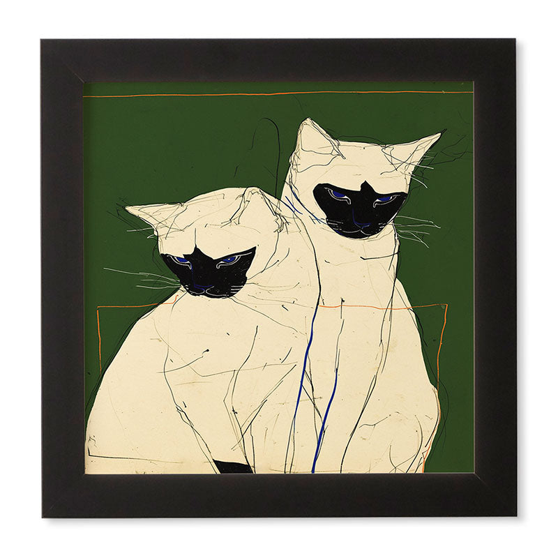 trajeado14 Siamese Cats Modern Art Framed Wall Art