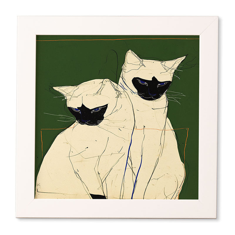 trajeado14 Siamese Cats Modern Art Framed Wall Art