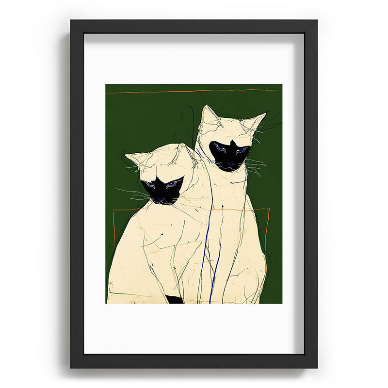trajeado14 Siamese Cats Modern Art Recessed Framing Rectangle