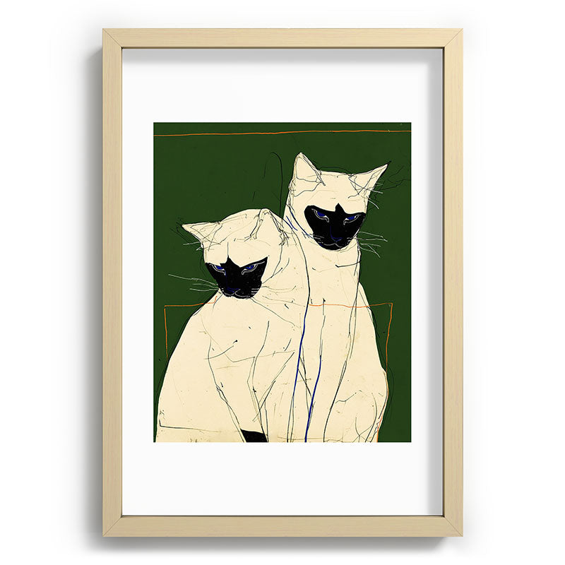 trajeado14 Siamese Cats Modern Art Recessed Framing Rectangle