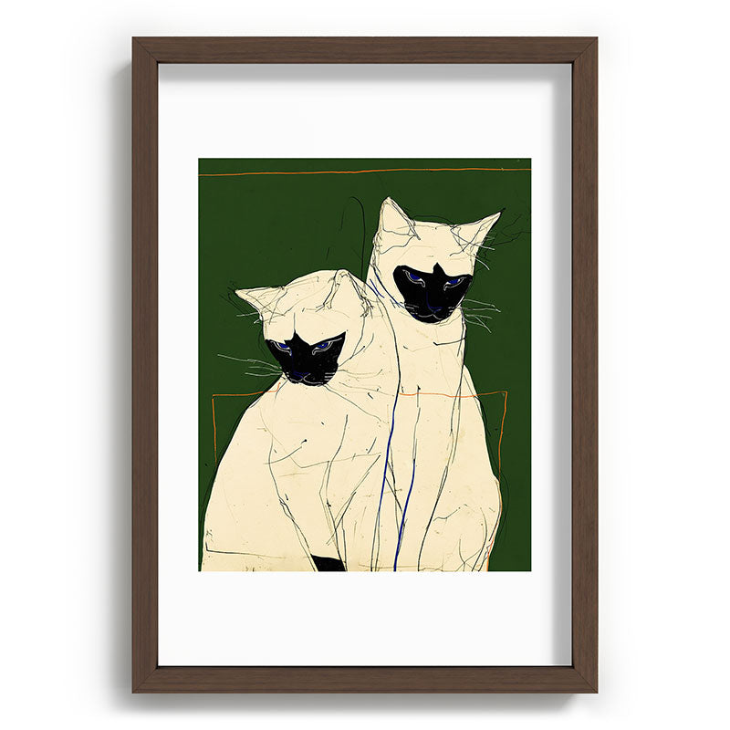trajeado14 Siamese Cats Modern Art Recessed Framing Rectangle