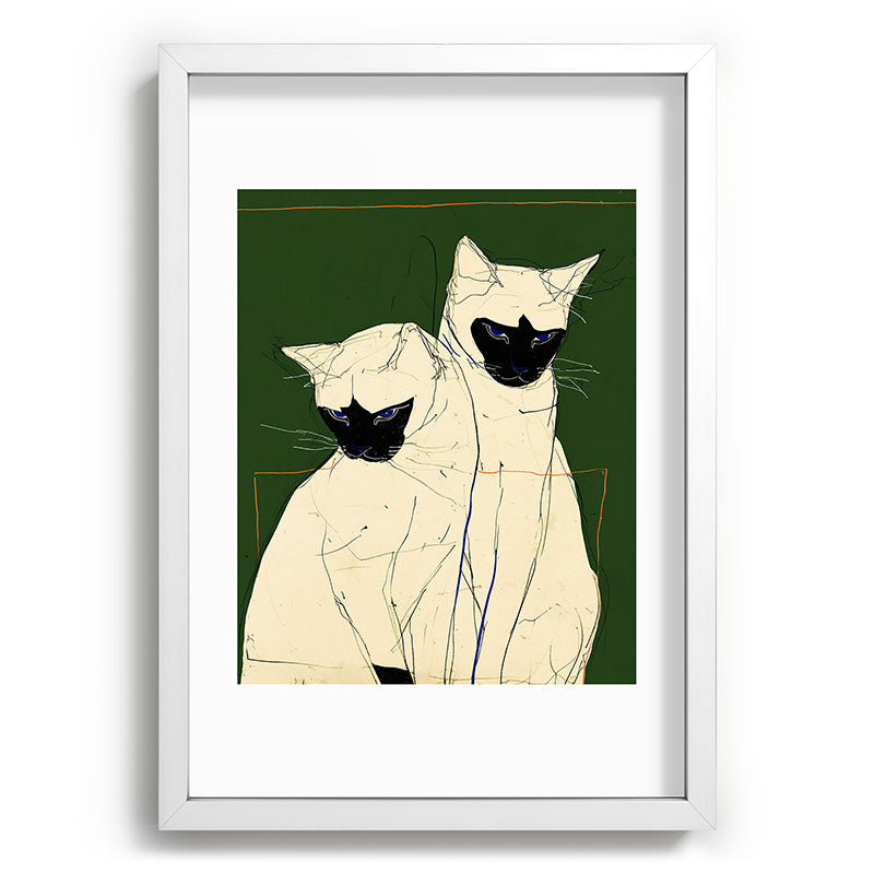 trajeado14 Siamese Cats Modern Art Recessed Framing Rectangle